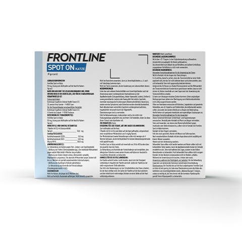 Frontline SpotOn Katze Rückseite